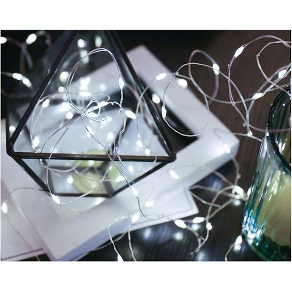 (Cool White, 50 Led 5 Metri)，LED String med USB 5V koppartråd F