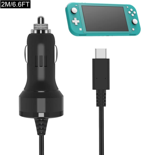 (1,8 m) Biloplader Kompatibel med Nintendo Switch og Lite Version