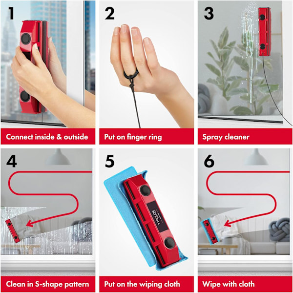 Glider D-2 Magnetic Window Cleaner - för englasade fönster