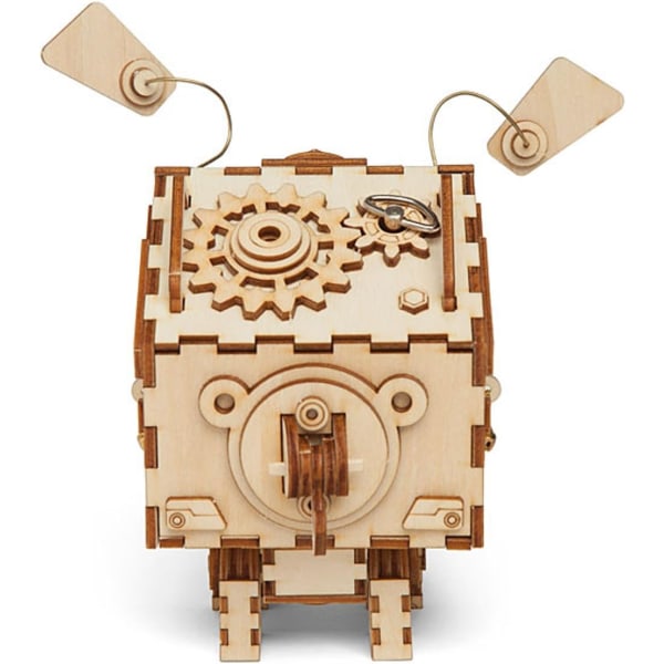 Modell Wooden Music Box Kit - DIY 3D-pussel - Mekanisk modellleksak