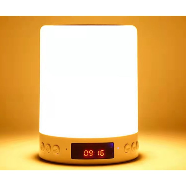 Sänglampa med Bluetooth högtalare Digital väckarklocka med Touc