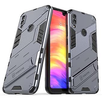 Slankt deksel for Redmi Note7 Støtsikkert tolags stativdeksel Grey