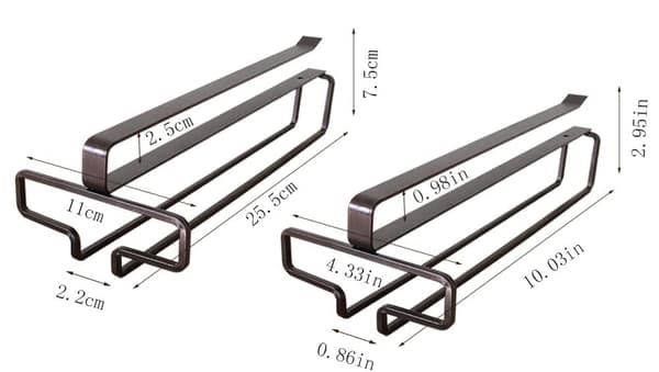 2 stk. vinglasholder under skab Vinglasholder Stilkglas