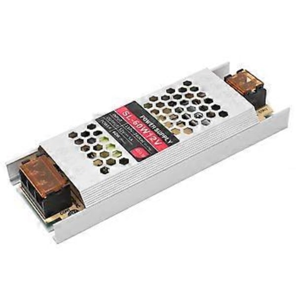 LED-strömförsörjning, ultratunn remsliknande aluminiumlegering, strömförsörjningstransformator 12V 5A 60W ( )