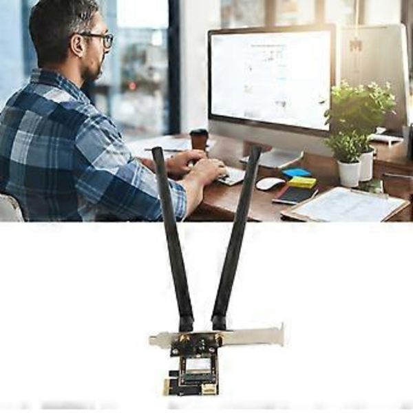 PCIe-nätverksadapter RTL8822CE 2.4G 5G Dual Band 1200Mbps Bluetooth 5.0 PCIEx1 Desktop Wireless Network Card ( )