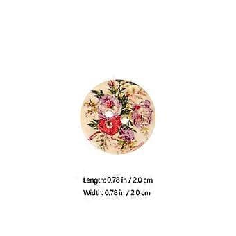 100 stk. Syknapper Klesstilbehør Treknapper DIY Blomstermønsterknapper