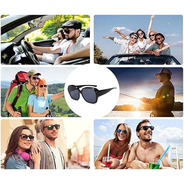 Moderigtige polariserede solbriller, udendørs kørsel solbeskyttelse og UV-beskyttelse solbriller, multifunktionelle briller, unisex, sort black