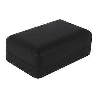 Litet smyckeskrin, bärbar smyckesorganisator för ringar, örhängen och accessoarer, resevänlig, rektangulär, svart, 1-pack