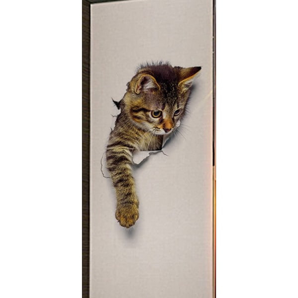3 st förpackning, kreativ stereoskopisk realistisk kattväggklistermärke WC W