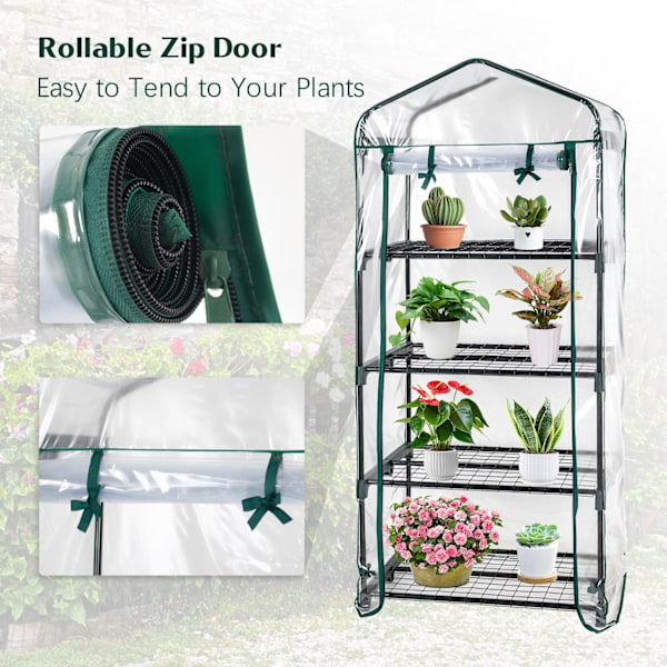 Udendørs drivhusovertræk til haven, transparent PVC plante skygge blomsterstativ regnslag, insektbeskyttelse, 3-lags 126 x 69 x 49cm 3-layer 126 x 69 x 49cm
