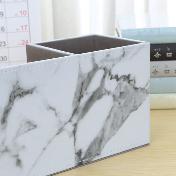 Vit One Piece Multifunction Desk Läder Finish Förvaringslåda, Li