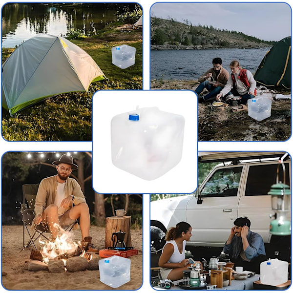 2-pack hopfällbar vattenkokare, 10L portabel vattenförvaringskokare för camping, lämplig för utomhuscamping och vandring, blå Blue 10L