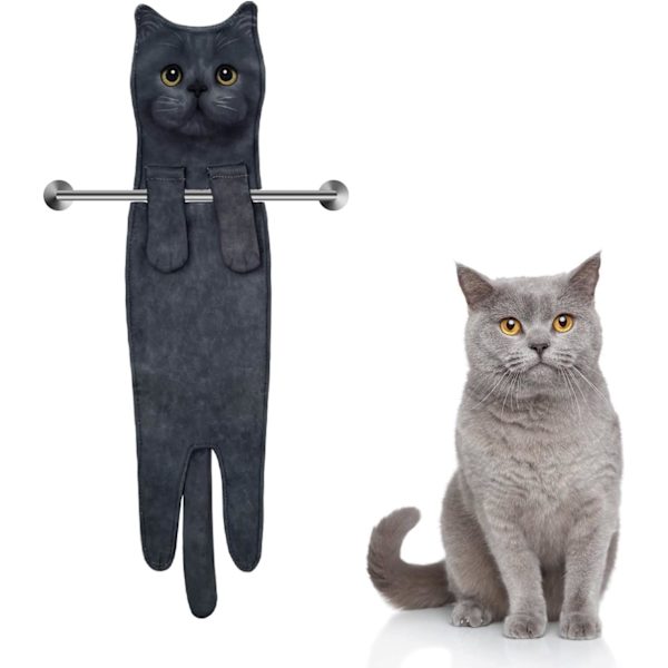 Kattformade absorberande handdukar, söta djurhanddukar, handdukar för K