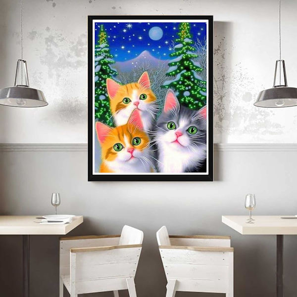 5D diamond painting 30x40cm katt, diamantbroderidjur, diamant