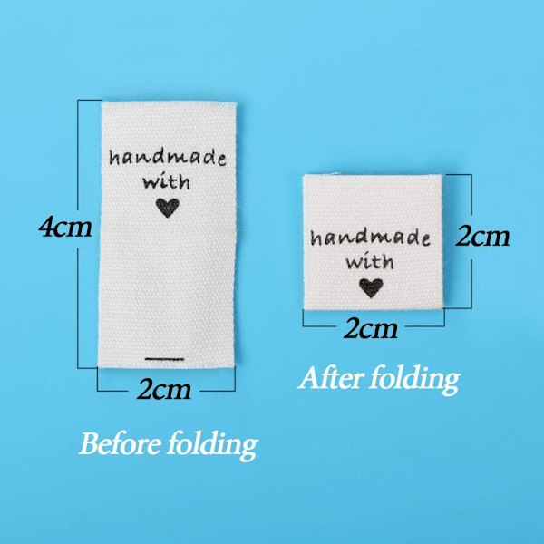 100 st Beige tygetiketter Handgjorda klädetiketter Textiletikett