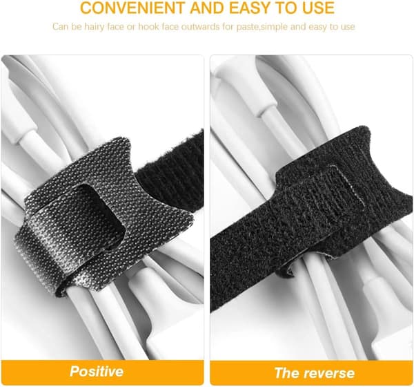 Genanvendelige kabelbindere 100 stk. sorte kabelbindere justerbar velcro