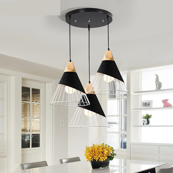 Retro Metall Pendellampe Metallbur E27 Takbelysning, Industri