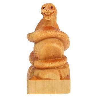 Trä Orm Staty Heminredning Khaki 7.00X3.20X3.20CM Realistisk Design 1-pack