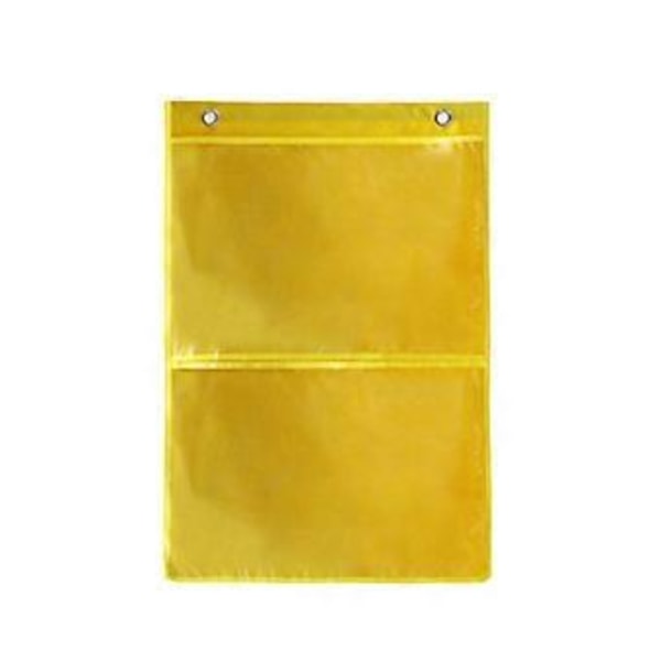 Fickdiagram Hängande Displayväska för Målningar Hantverk och Foton Demonstration Klassrumsorganisatör Hängande Väggorganisatör Gul Yellow 2 Grids