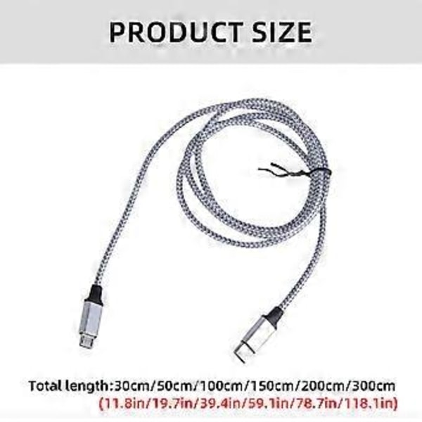 USB C till 5-Pin USB-kabel Snabb Laddningskabel för Hörlurar Stöder 5V2A Laddning och 480Mbps Dataöverföring 0.3m