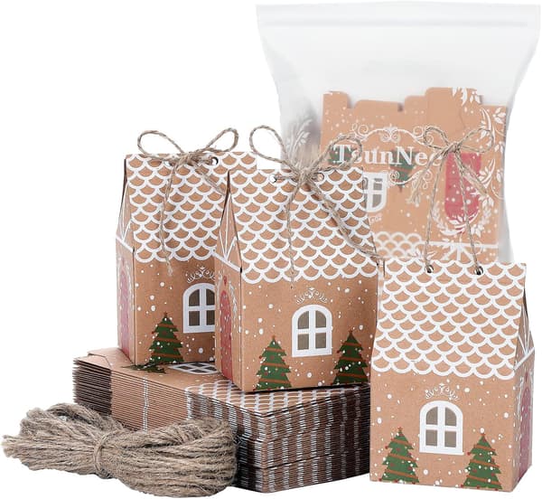 Julefrokost Gaveæsker, Jule Kraftpapir Slikæsker, Ch