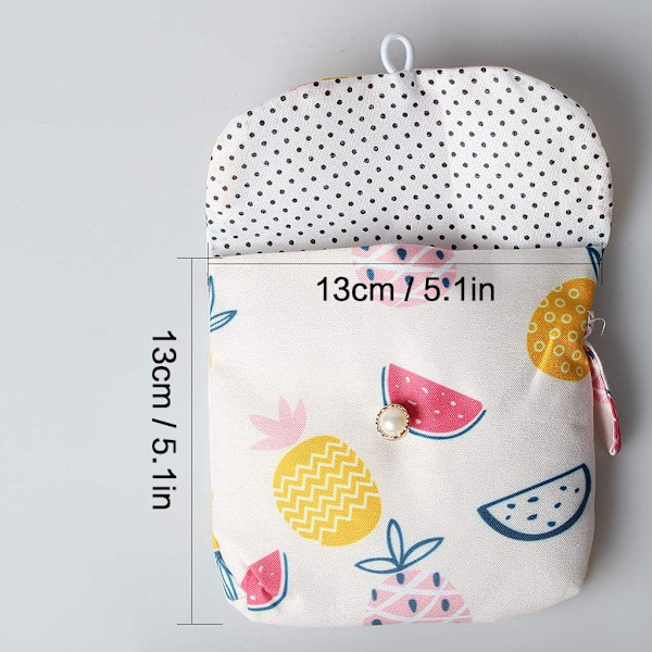 13*13cm, (ananasstil), 2st sanitetsväska bomullsservett