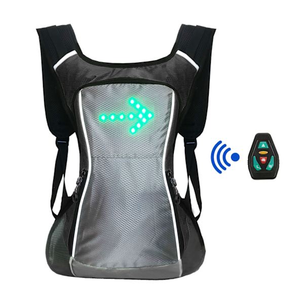 Cykelvest USB Genopladelig Reflekterende Rygsæk med LED Blink