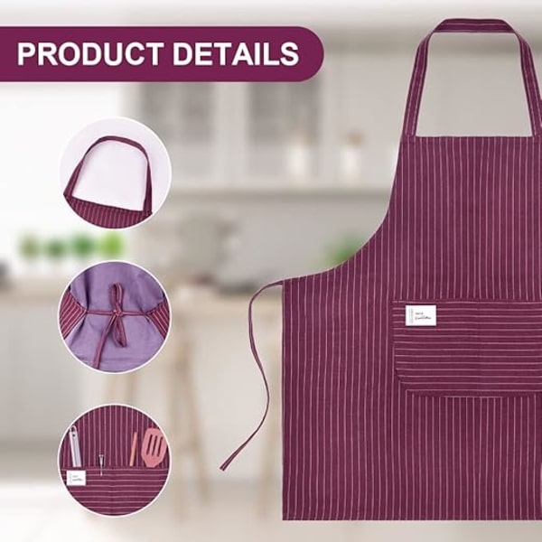 Unisex Justerbar Bib Förkläde (Röd+grå)