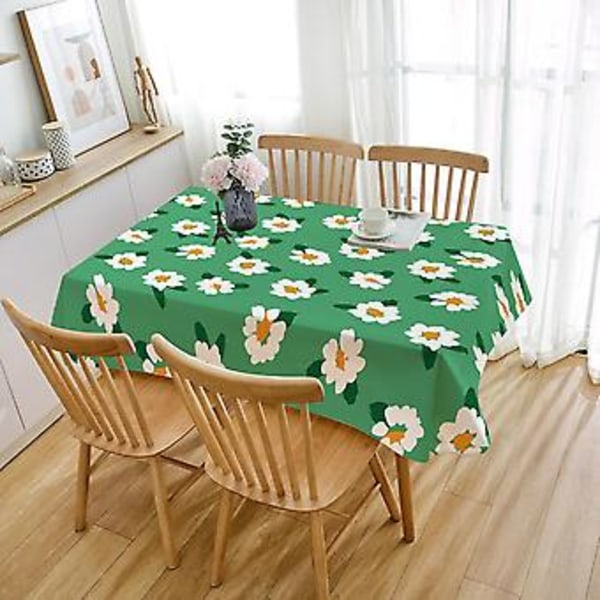 Bordsduk, tryckt polyester, rektangulär, fläckresistent och vattentät bordsduk för kök, matsal, inomhus, utomhus, buffébordsdekoration (78 tum)