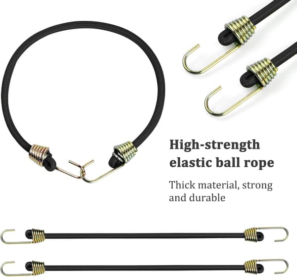 8 stk. 25 cm elastiske snore med kroge, små elastiske snore til Ca