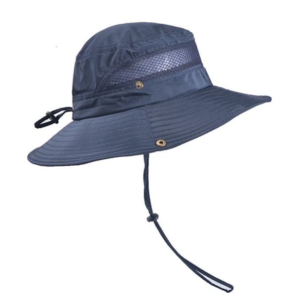 Fiskehatt för utomhusbruk, solhatt för män för fiske, vandring och bergsklättring, sommarsolhatt, hopfällbar fiskarhatt, marinblå navy blue