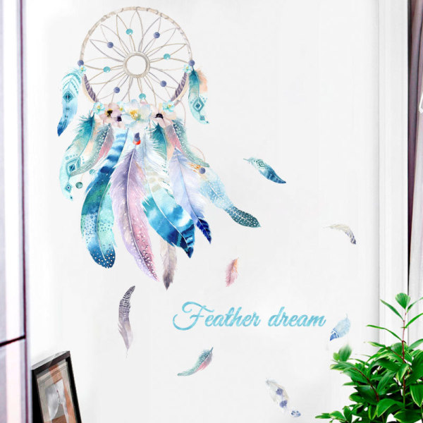 Dream Catcher Feathers Väggdekaler, The Dream Wall Quotes Dekal