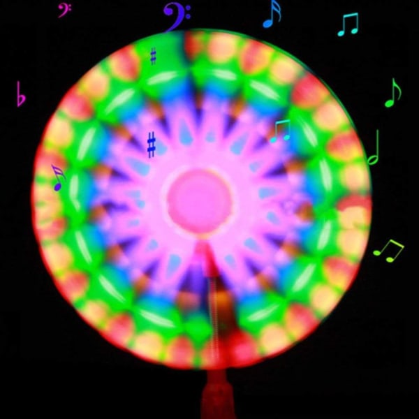 3-delad Random Color Blinkande LED Light Up Windmill Musical Band