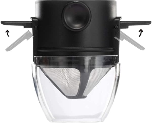 Kaffefilter i rustfrit stål og harpiks til 1-2 kopper, papirløs kaffe