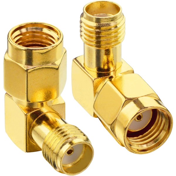 SMA RF koaxialadapter RP-SMA hane till SMA hona 90 grader höger