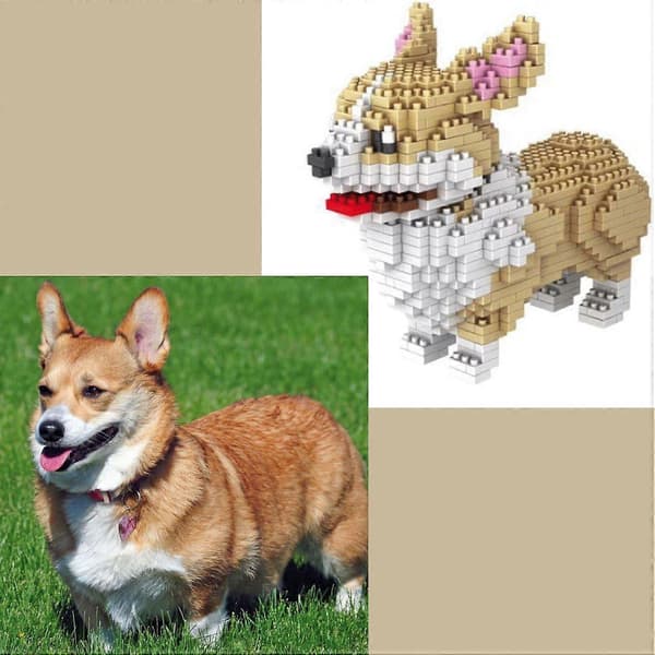 (Jul) Figur til samling med nanoblock (model 3) corgi