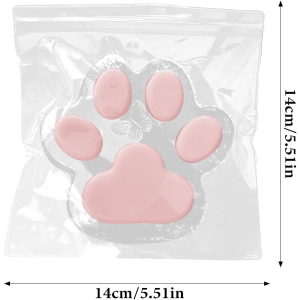5-tums stor katt tass klämleksak, söt klibbig gelé katt tass klämleksak, en klämleksak för att lindra stress för barn och vuxna, rosa Pink