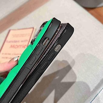 För iPhone 14 Pro Max Stor Hål Eiderdun Airbag Telefonfodral Green