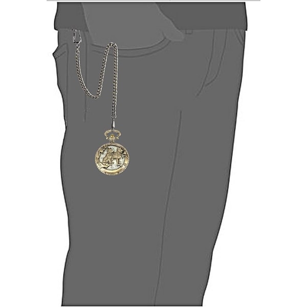 Zodiac Relief Halsband Tiger Anime Vintage Pocket Watch, Antiqu