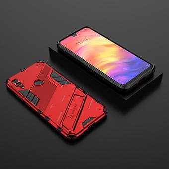 Slankt deksel for Redmi Note7 Støtsikkert tolags stativdeksel Red