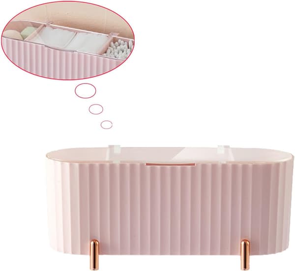vatpinddispenser, med 3 rum til makeupfjerner bomuld
