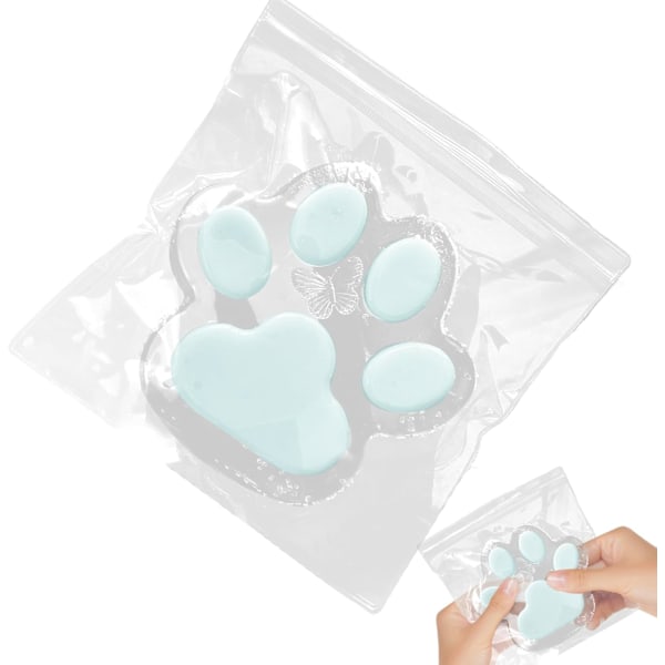 5-tums stor katt tass klämleksak, söt klibbig gelé katt tass klämleksak, en klämleksak för att lindra stress för barn och vuxna, vit White