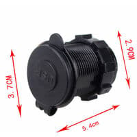 Blå innfelt dobbel USB-kontakt 12/24 Volt 2.1A 5 Volt for c