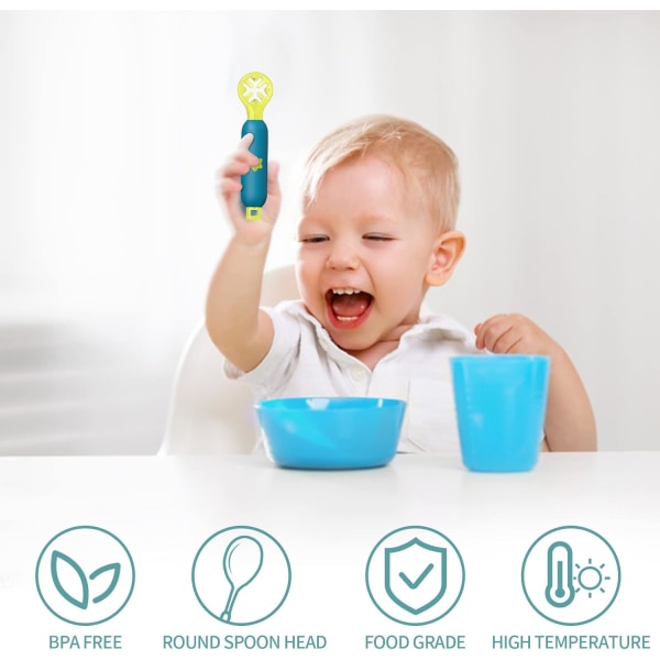 Set med 2 Silikon Baby Spoon Learning - Baby Pre-Spoon Learning,C