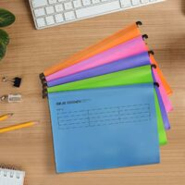 1 set 12-pack A4 polypropen hängande mappar med flikar