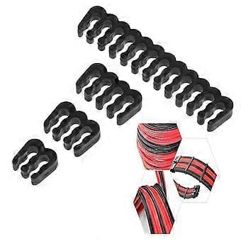 PP Kabler Kam Klemme Klips Organizer Kommode til 2,5-3,2 mm PC Strømkabler Ledninger til PC GPU 4/8/6/24Pin Samle Klips Sort Black