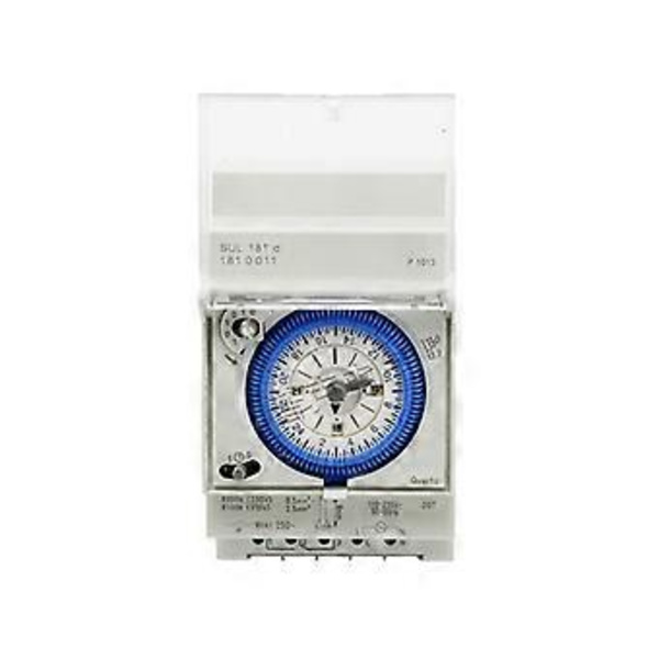 Analog timer med synkronmotor og daglig program, timer, 12VAC/DC