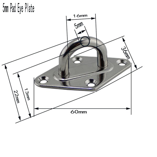 Shade Sail Fästsats, 316 rostfritt stål Shade Sail Hardware