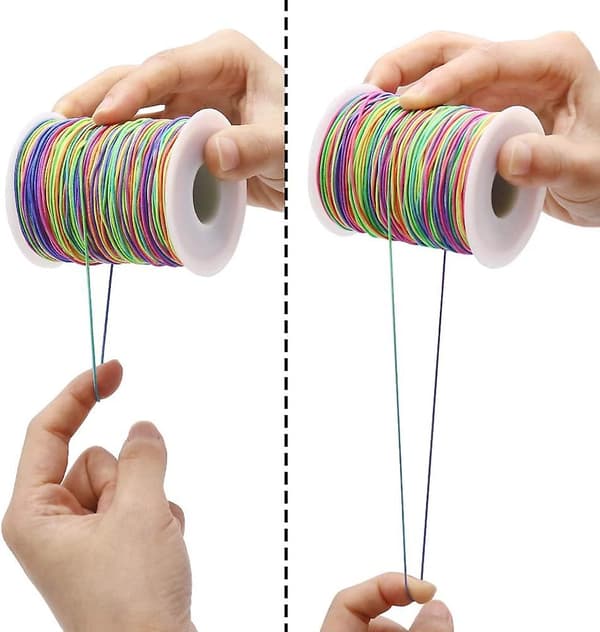 1mm elastisk tråd, 100 meter färgglad stretchsnöre för pärlor, B