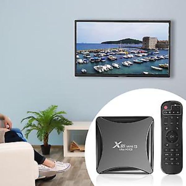 Liten Dual Band WIFI TV-box Multifunktionell Mediaspelare TV-box för Hem Sovrum (AU-kontakt 4g64g)